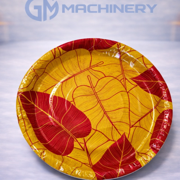 Tropical paper plate against soft backdrop  [ 12 inch ]