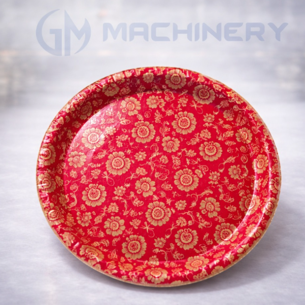 Ornate red paper plate